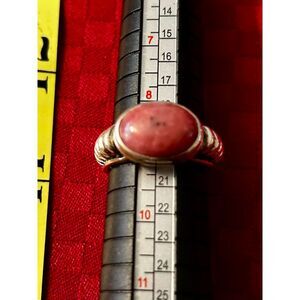 Vintage ‎ Joseph Esposito 925 Silver Rhodochrosite Ring, Size 9